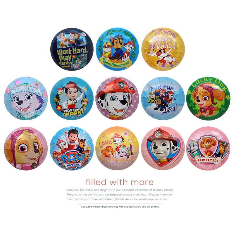 En stock genuino autorizado partido apoyos juguete globo cachorro Wangwang Ligong equipo forma de dibujos animados película de aluminio globo