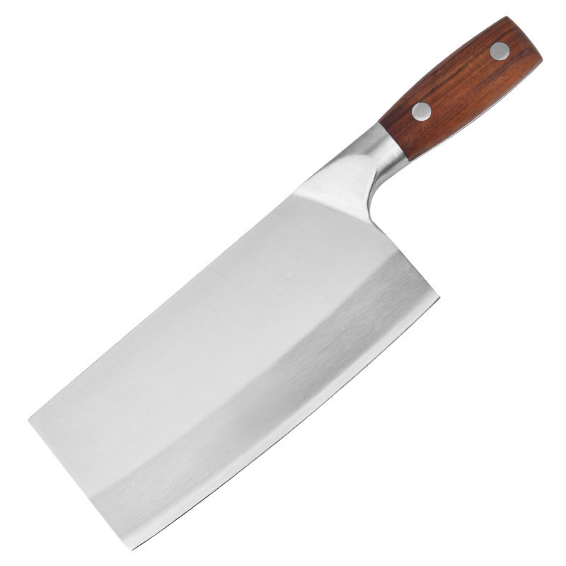 Cuchillo de cocina de acero inoxidable con mango de madera Cuchillo de corte con mango de madera de doble clavo para uso doméstico Cuchillo de cocina Cuchillo de cocina