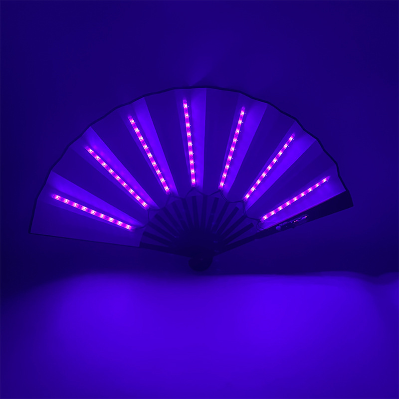 8-pulgadas luminoso ventilador luminoso colorido LED luminoso plegable ventilador bar discoteca fiesta escenario atmósfera props