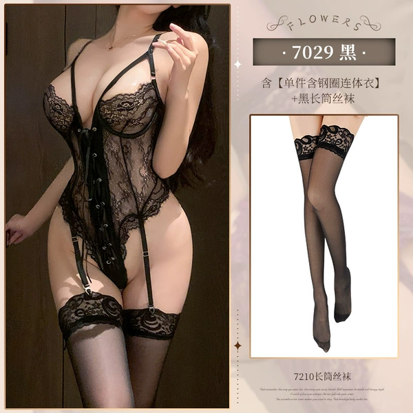 ◆ Love slightly ◆ Black [Single part of the steel ring conjoined jacket]+black long stockings