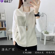 秋冬女士登山钓鱼中性风马甲定制男背心坎肩运动健身摇粒绒户外