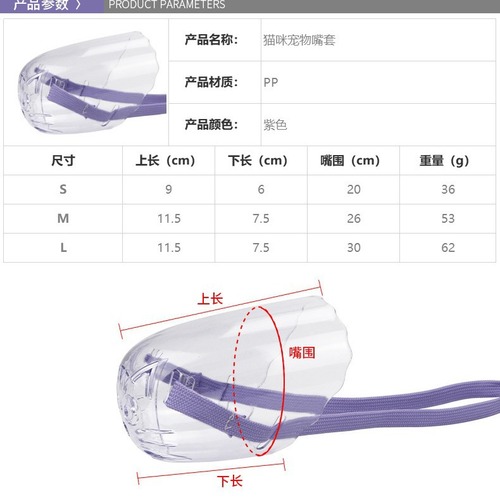 Wholesale transparent cat eye mask, cat anti-biting hood, cat bath bag, injection cat collar, dog muzzle
