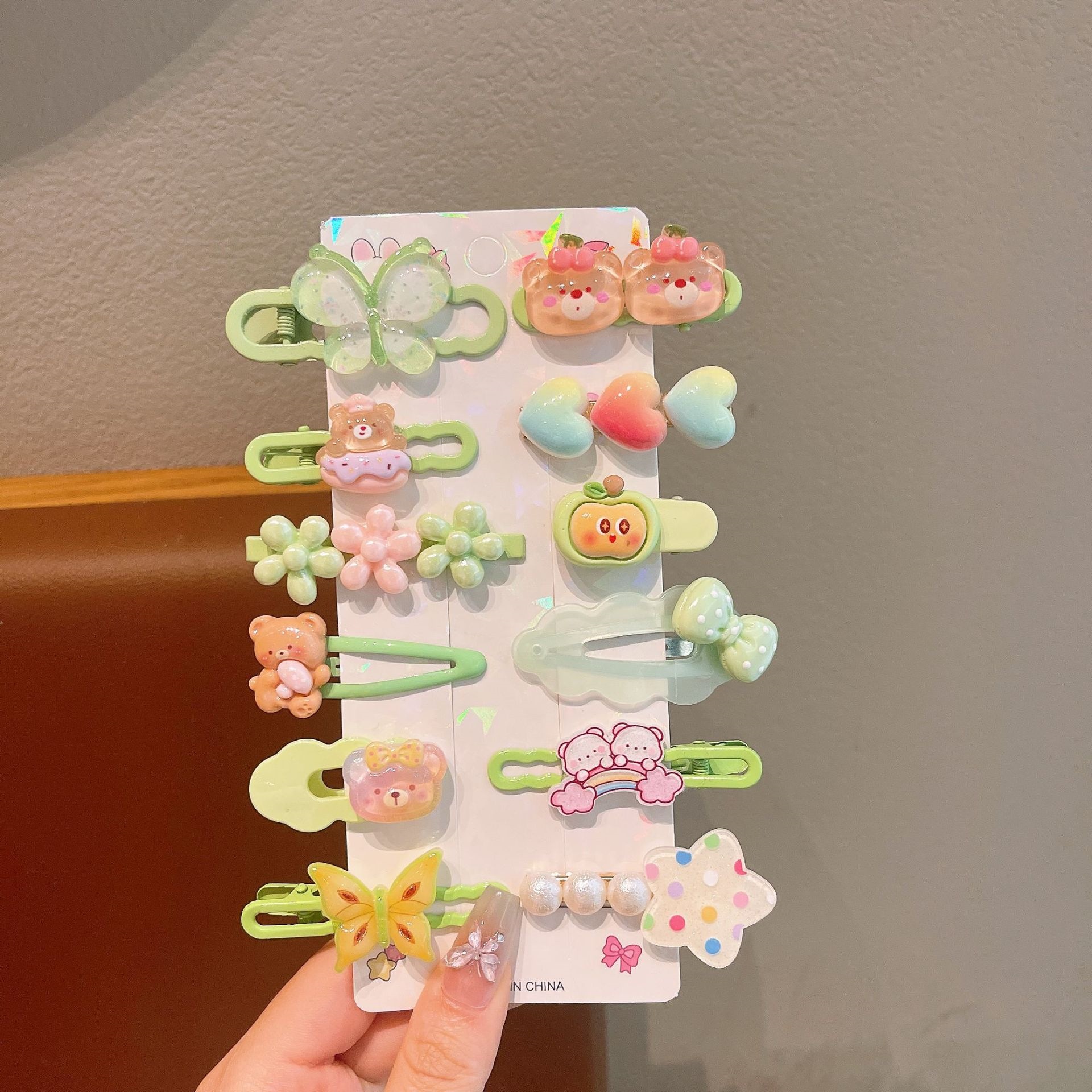 Cute princesa pechuga clip de dibujos animados para niños clip de cabello conjunto de bebé cabello roto boca de pato clip de borde de cabello divertido clip al por mayor