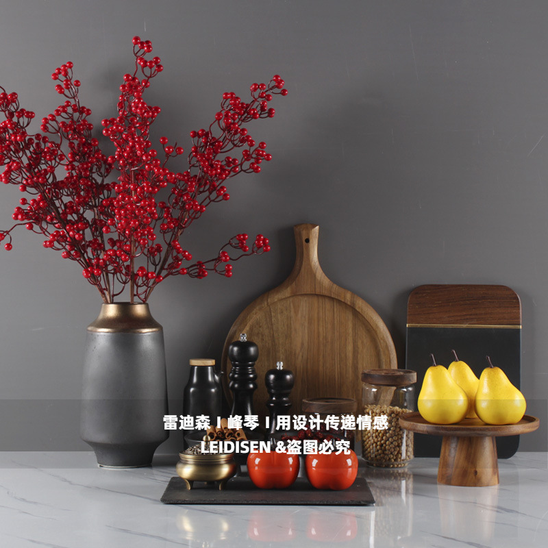 Nuevo estilo chino modelo cocina decoración combinación floral amoladora almacenamiento tarro joyería exposición Sala mobiliario decoración suave