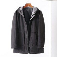 海牌撤柜防风防水中长款风衣男春秋季休闲连帽夹克外套男装1Q010