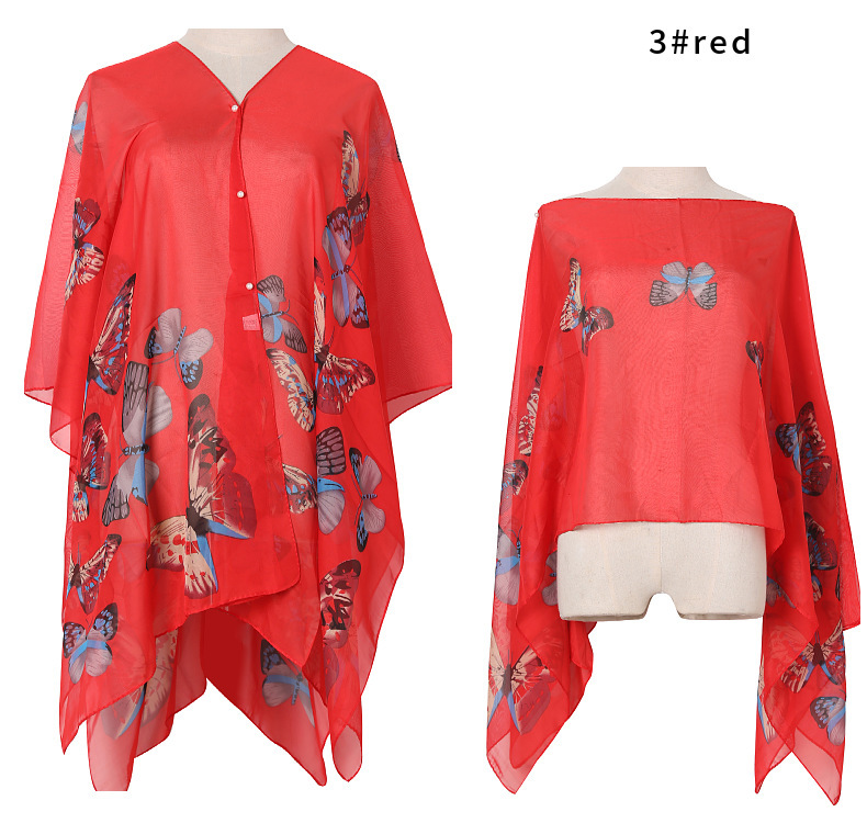 150g Weight Shawl Classification Daily Occasion Polyester Material Flower, Butterfly Pattern Summer, Spring, Autumn Season Women's Gender Streetwear Style Women's Streetwear Flower Butterfly Polyester Shawl 7