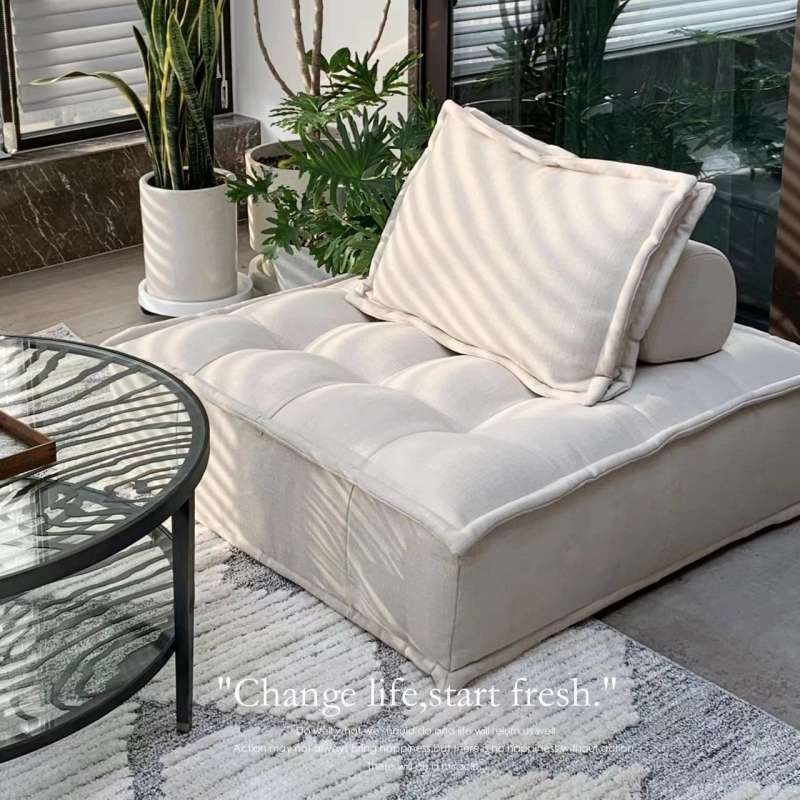 Combinación de bloques de sofá perezoso apartamento pequeño estilo minimalista italiano sala de estar red tecnología de tela sofá tofu individual