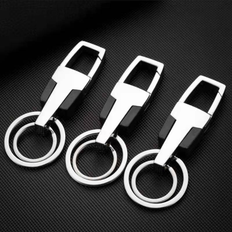 Double-Ring Men's Metal Keychain, Creative and Personalized Men's Business Keychain, Versatile and Trendy National Trend