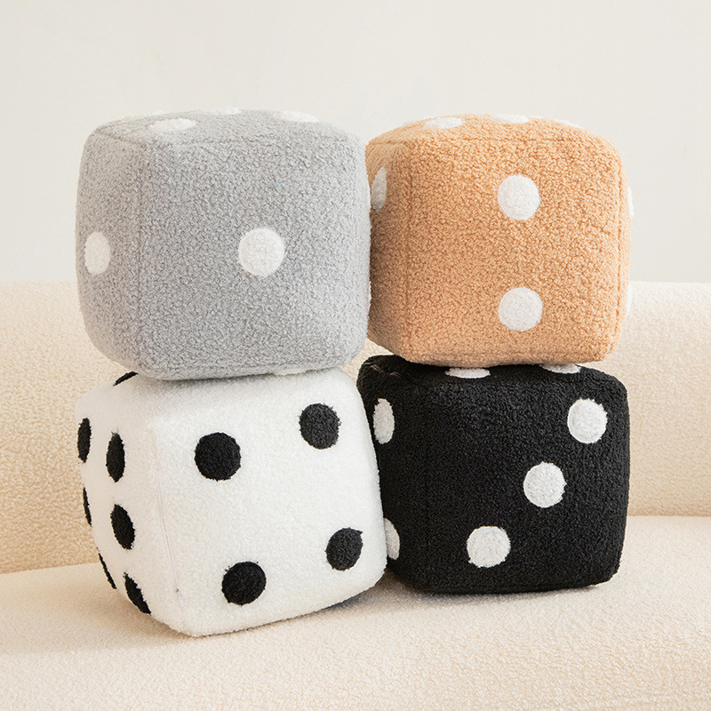 Ins Creative Simple Home Decoration Dice Pillow Imitation Teddy Velvet Dice Home Sofa Cushion Pillow Ins Creative Simple Home Decoration Dice Pillow Imitation Teddy Velvet Dice Home Sofa Cushion Pillow