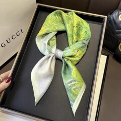 100%桑蚕丝53真丝素绉缎小方巾女士春夏季薄款复古优雅送礼物丝巾