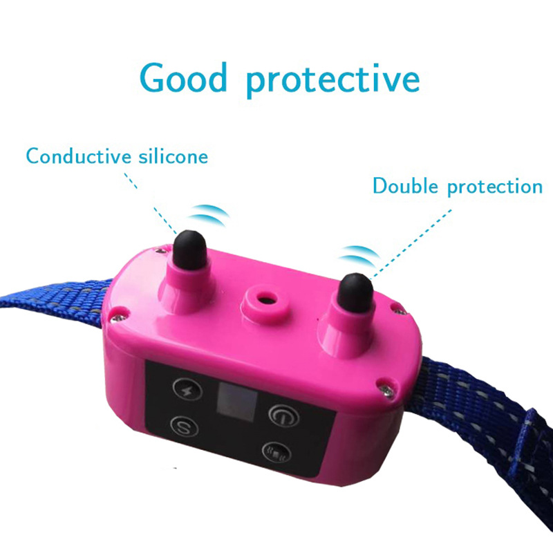 亚马逊宠物牵引项圈智能超声波止吠器 防水充电训练驱狗器批发