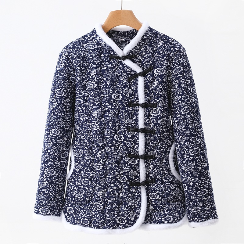 네이비 작은 꽃 퀼트 플레이트 버클