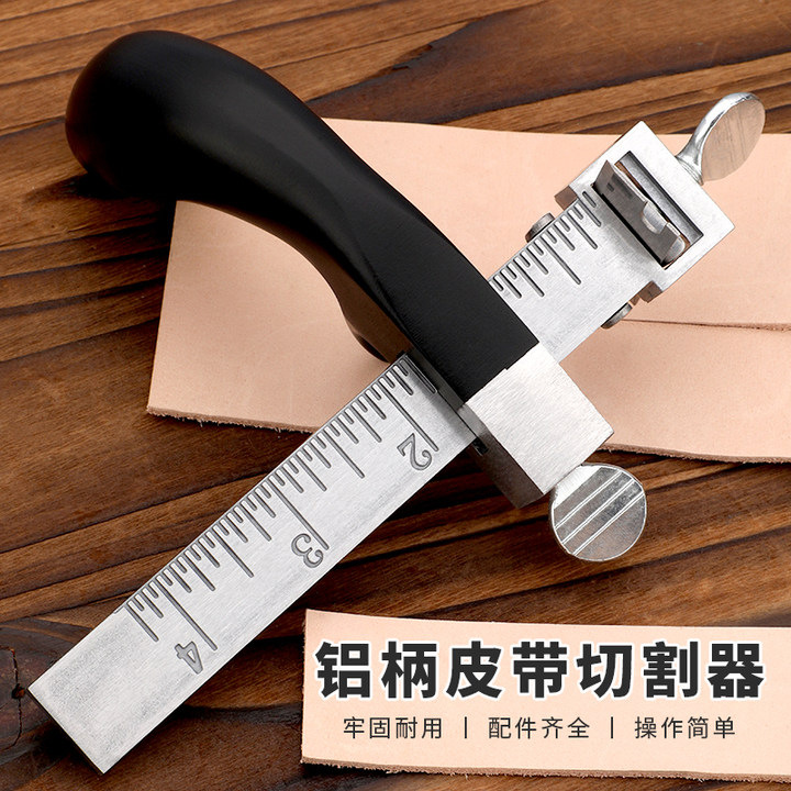 Mango de aluminio cortador de cinturón de cuero máquina de corte de cuerda de cuero DIY costura a mano herramienta de Arte de cuero cortador de tira