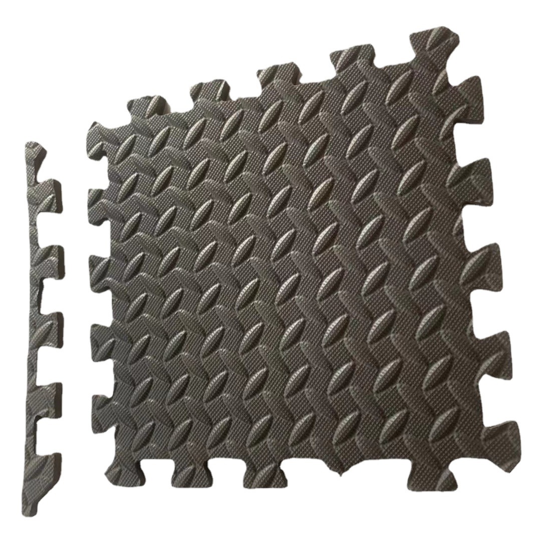 Patrón de hoja negra 30*30 empalme estera de piso de espuma de empalme estera Eva estera de arrastre en stock