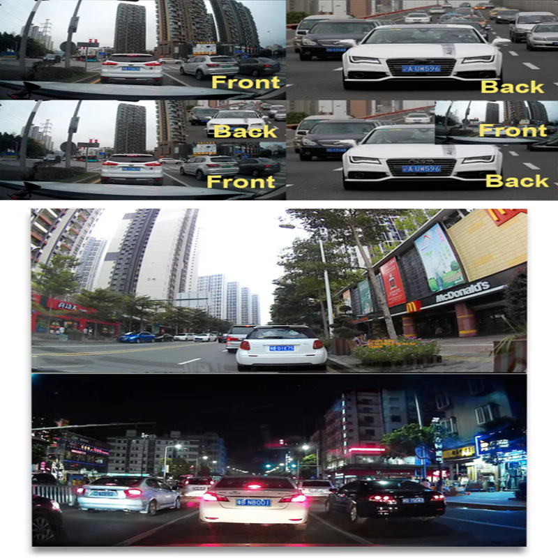 Car-mounted dual-camera recorder with 4K WiFi transmission, dual-lens wide-angle night vision dashcam, wholesale