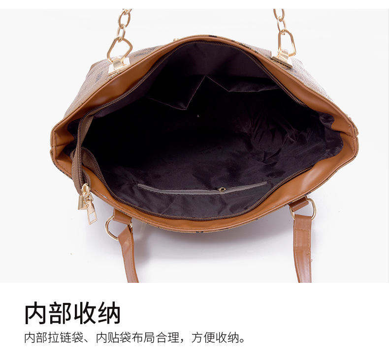 Cross-border foreign trade large-capacity new European and American retro mother-and-child bag multi-piece set women's bag, single-shoulder crossbody handbag undefined