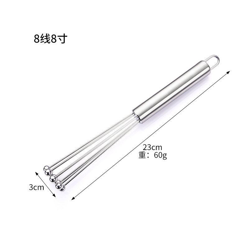 10-pulgadas de 12 pulgadas de acero inoxidable Bola de huevo batidor de mano de acero Bola de huevo dispensador de crema de cocina herramienta para hornear