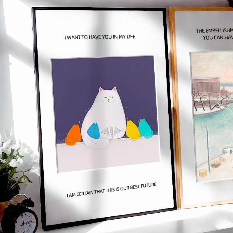 Aluminum Alloy Picture Frame Empty Frame Large Size Wall-Mounted Business License Frame Black A3 Frame Metal Poster Frame