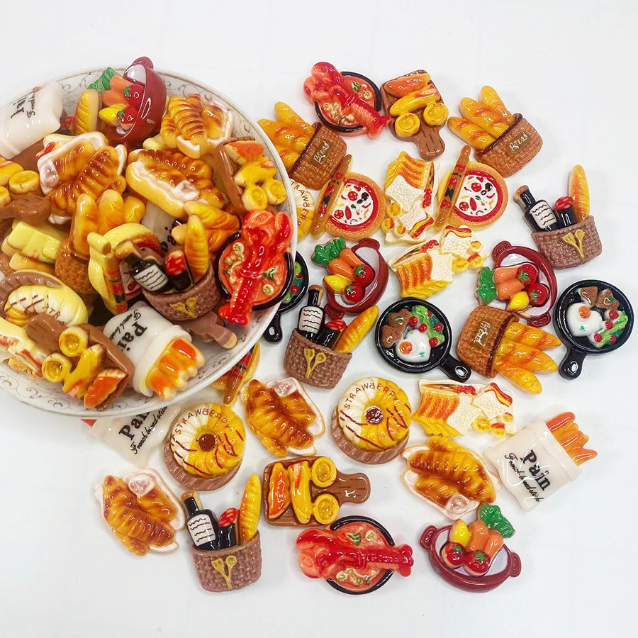 微缩仿真迷你食玩面包玩具贴片diy奶油胶娃娃机饰品树脂配件鞋扣