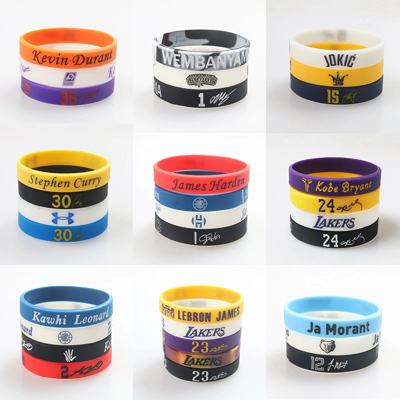 Силиконовый браслет в стиле вестерн со звездой, светящиеся вентиляторы, баскетбольные спортивные студенческие модные брендовые браслеты со звездой, ювелирные изделия