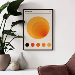 Bauhaus modern geometric lines abstract Nordic wall art canvas poster, living room and bedroom decoration core