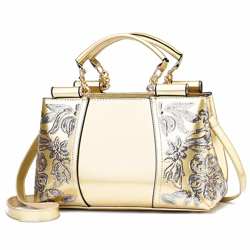 En stock europeo y americano retro mamá bolsa moda bronceado bolsa de asas de alto sentido bolso de la momia de gran capacidad bolso de las mujeres