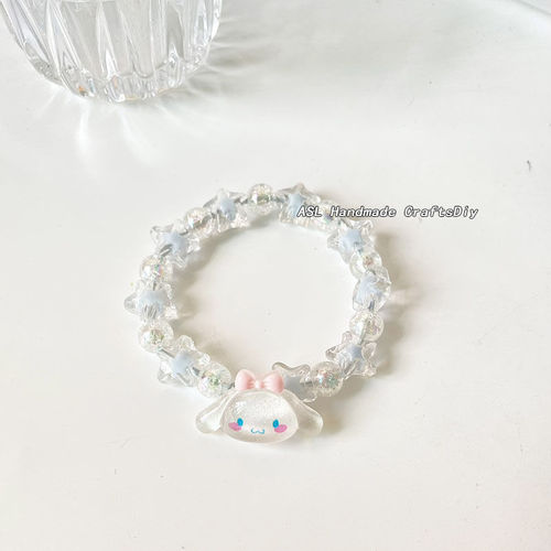 Sanrio kuromi cinnamon dog bracelet super fairy sweet couple crystal bead bracelet headband for women
