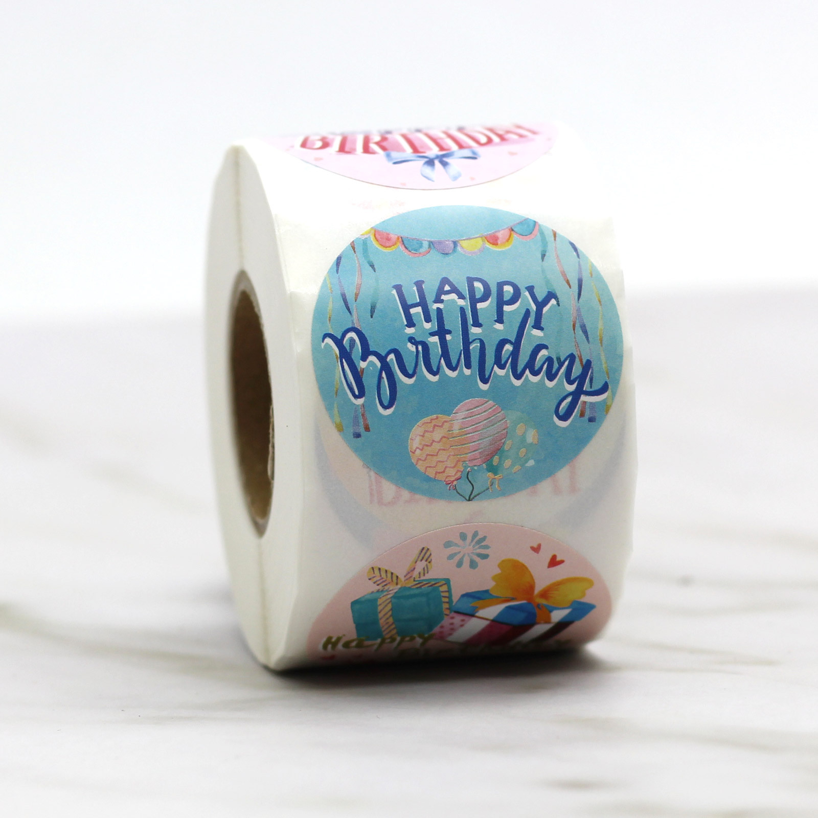 Feliz cumpleaños de los niños de juguete rollo de papel pegatinas de regalo de fiesta de cumpleaños sobre pegatinas de sellado decoración de la hornada del partido