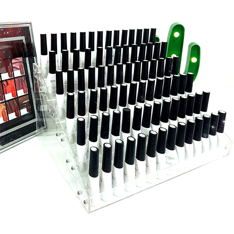 Double-Layer Display Rack Acrylic Transparent Nail Polish Rack Integrated Display Rack Modular Storage Rack Grid