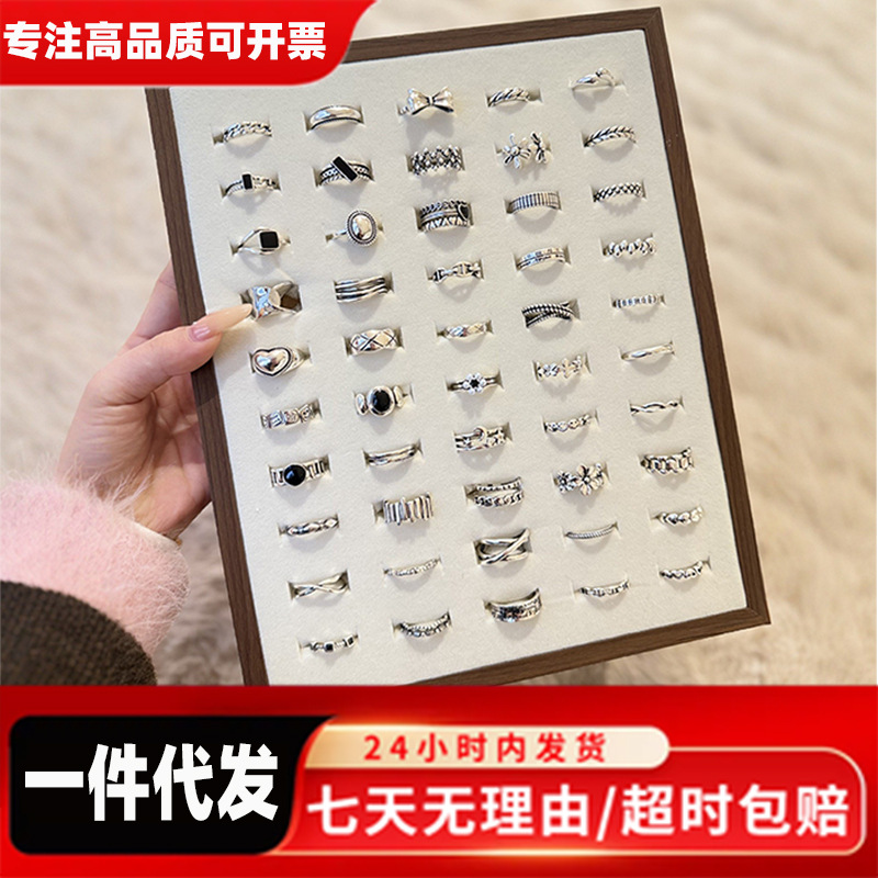 小红书爆款韩版复古开口戒指女小众高级感925不掉色个性风男轻奢