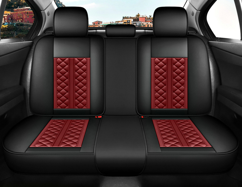 New Amazon Foreign Trade Model Five-Seater Full Leather Diamond-Shaped All-Season Comfortable Breathable Car Seat Cushion Cover