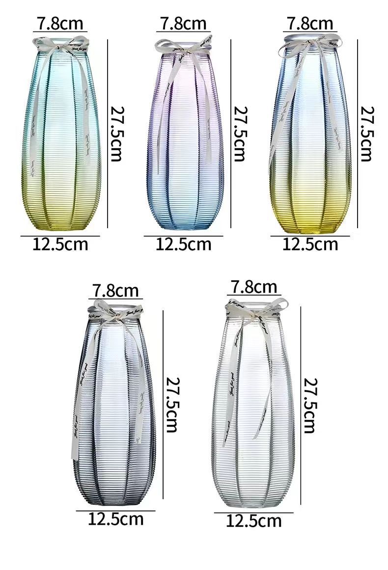 Florero de vidrio creativo flores Rosa rábano verde hidropónico gran arreglo de flores al por mayor florero adornos de decoración de escritorio