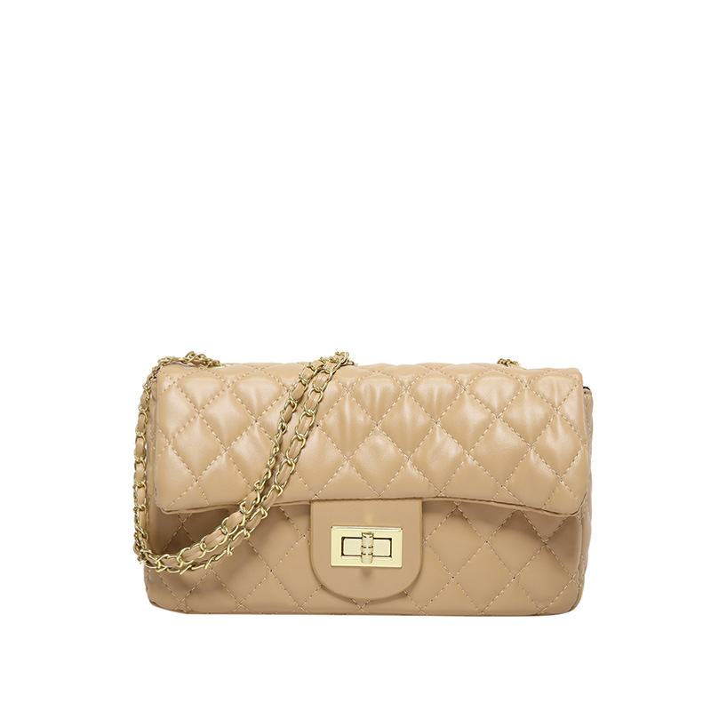 Bolso de cadena de diamantes Bolso femenino de primavera 2024 Bolso de nuevo estilo Bolso cuadrado pequeño de hombro bordado Bolso bandolera de textura de moda