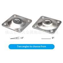 四角连接铁片平面斜面歪斜沙发脚盖桌脚管脚木脚五金连接M8螺母