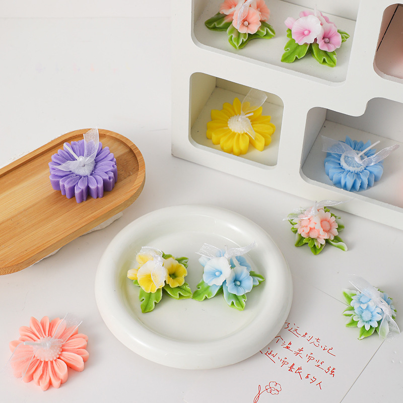ins小雏菊花朵造型香薰蜡烛diy拍摄道具洋甘菊蜡烛情人节礼品|undefined