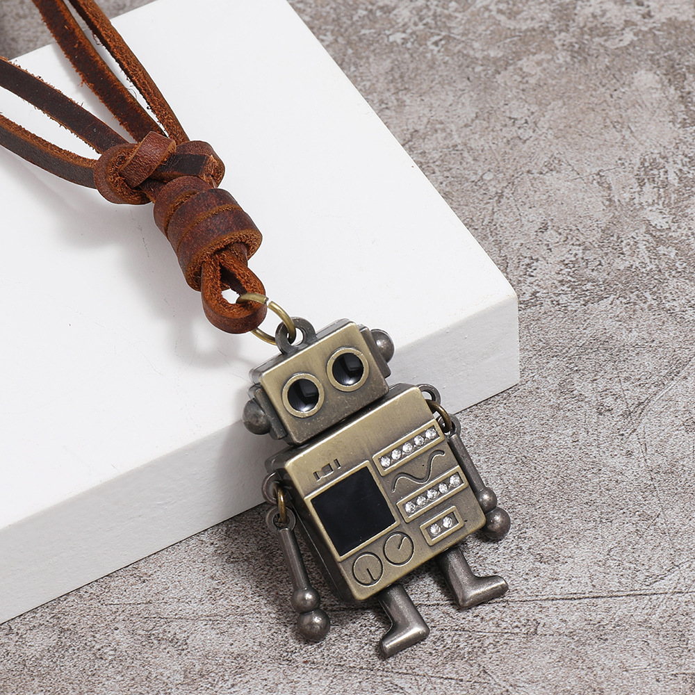 Fashion Robot Pendant Necklace display picture 4