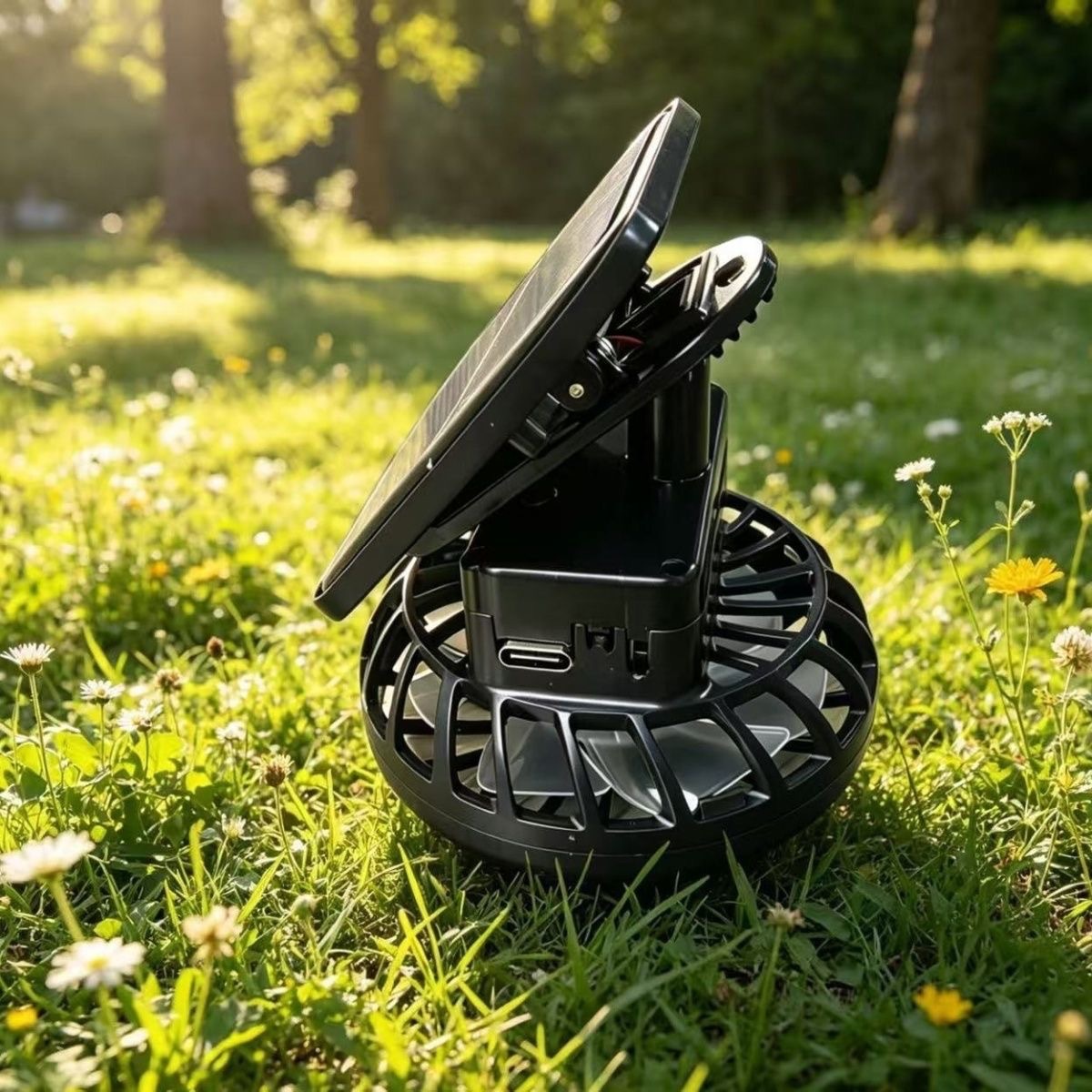 Nuevo clip de carga USB pequeño ventilador mini escritorio de carga solar multipropósito gran viento ajuste de tres velocidades
