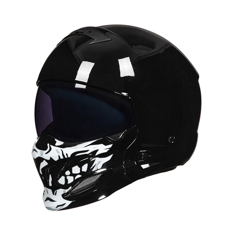 Certificación 3C casco de motocicleta retro casco completo locomotora eléctrica hombre y mujer invierno cuatro estaciones casco escorpión combinación de medio casco