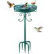 American Style Vintage Iron Decoration Bird Feeding Water Bath Basin Garden Decoration Vertical Garden Bird Bath Feeding Bowl