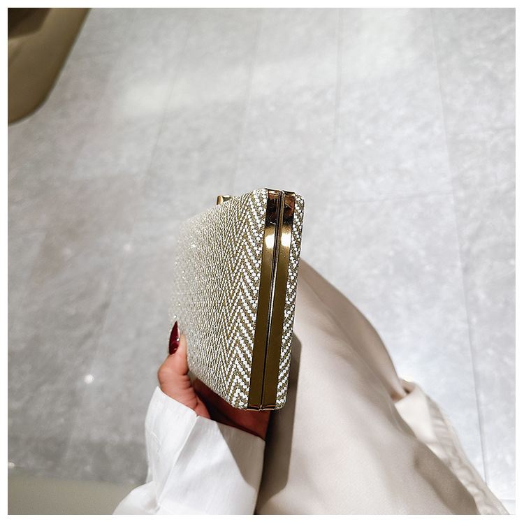 Square Shape Arylic Waves Solid Color Square Evening Bags