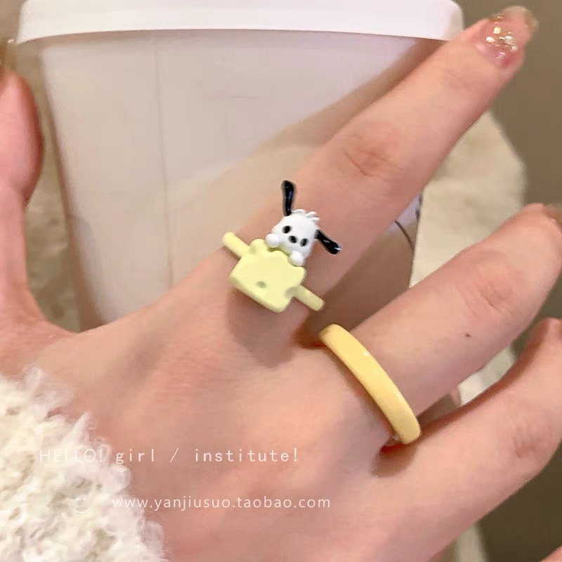 Dibujos animados lindo gato anillo 2023 nuevo nicho diseño chica corazón exquisita joyería al por mayor