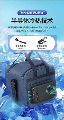 Cross-Border Export Gouer Car Refrigerator Foldable Outdoor Dual-Use for Car and Home Large Capacity Cooling and Heating Preservation Soft Bag (Soyuducular) - blue-standard-car-cable-402430cm