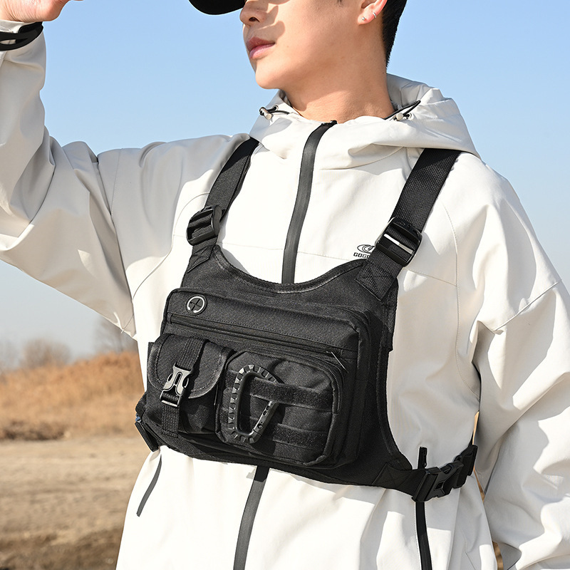 Cross-Border Hot-Selling Tactical Chest Bag for Men, Large Capacity, Ultra-Light, Wear-Resistant, Multi-Functional Tactical Vest Bag with Custom Logo
