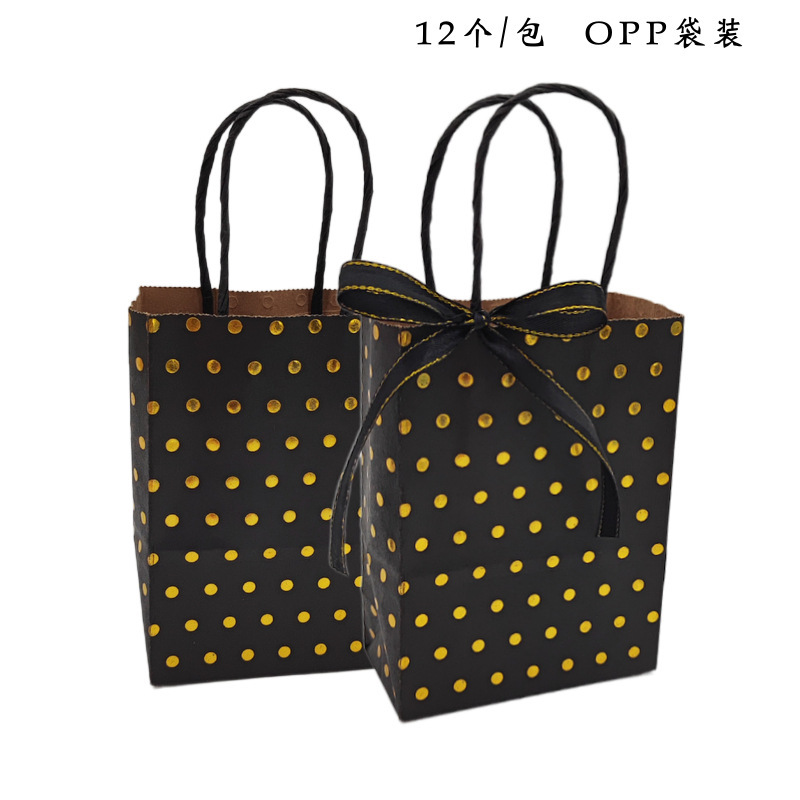 黑底烫金点;白卡纸;手提袋