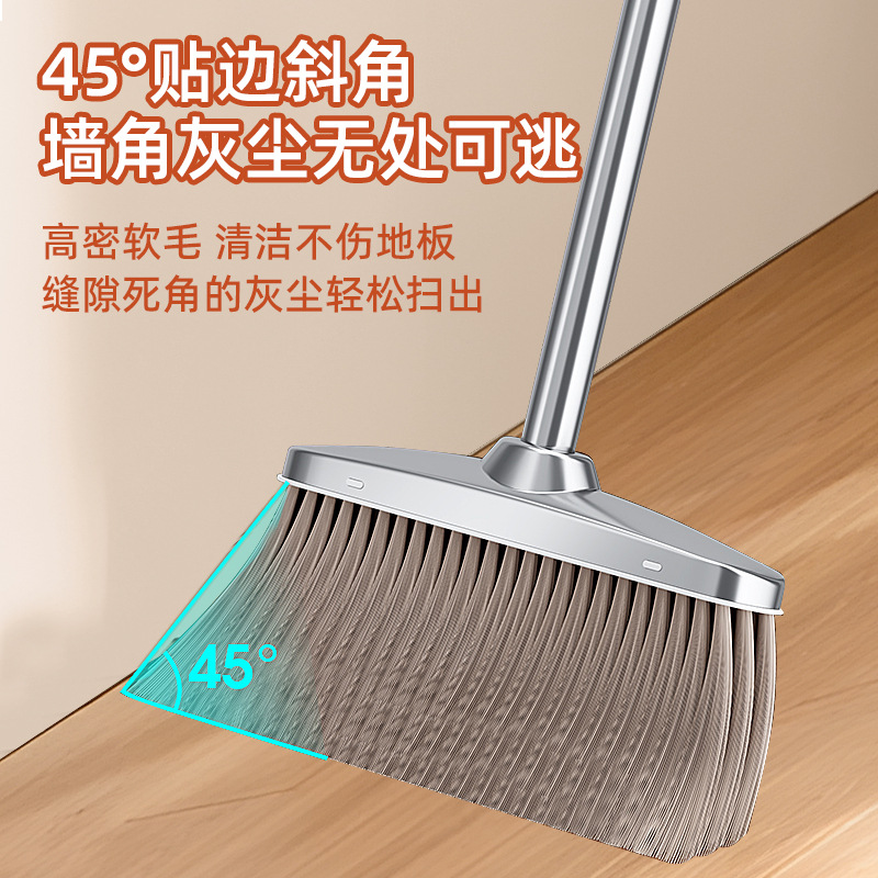 Juego de escoba y recogedor de acero inoxidable, juego doméstico de dos piezas, escoba grande para barrer, recogedor sanitario, pala para basura, venta al por mayor del fabricante.