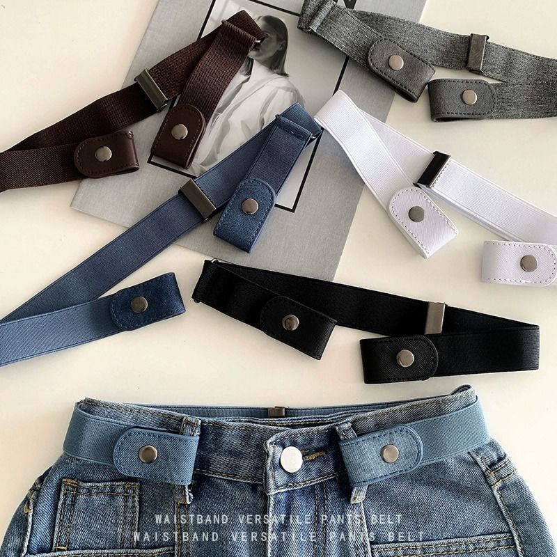 Cinturón invisible sin costuras pantalones perezosos elásticos cinturón de jeans pantalones de hombre de mujer cintura apretada artefacto Mujer