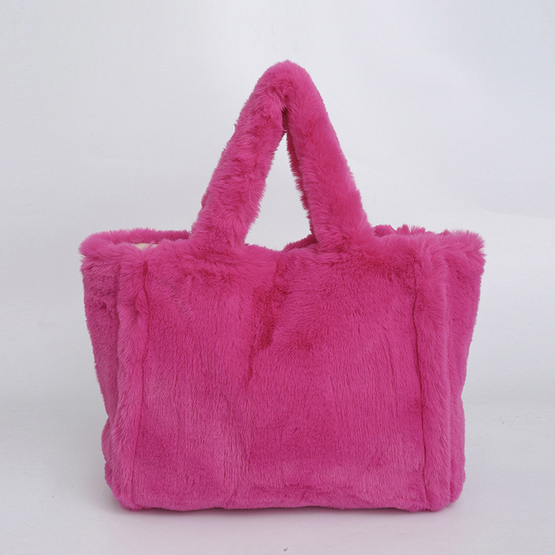 Bolsa de lana de mujeres otoño invierno bolsa de mano casual bolsa de hombro de moda bolsa de brazo de gran capacidad bolsa de mano bolsa de peluche