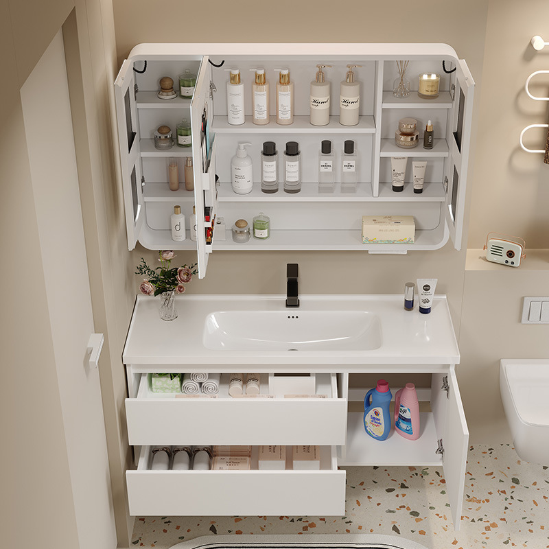 40cm de ancho y largo de panal de abeja gabinete de baño combinación cerámica integral lavabo tipo pequeño hogar lavabo de lavabo