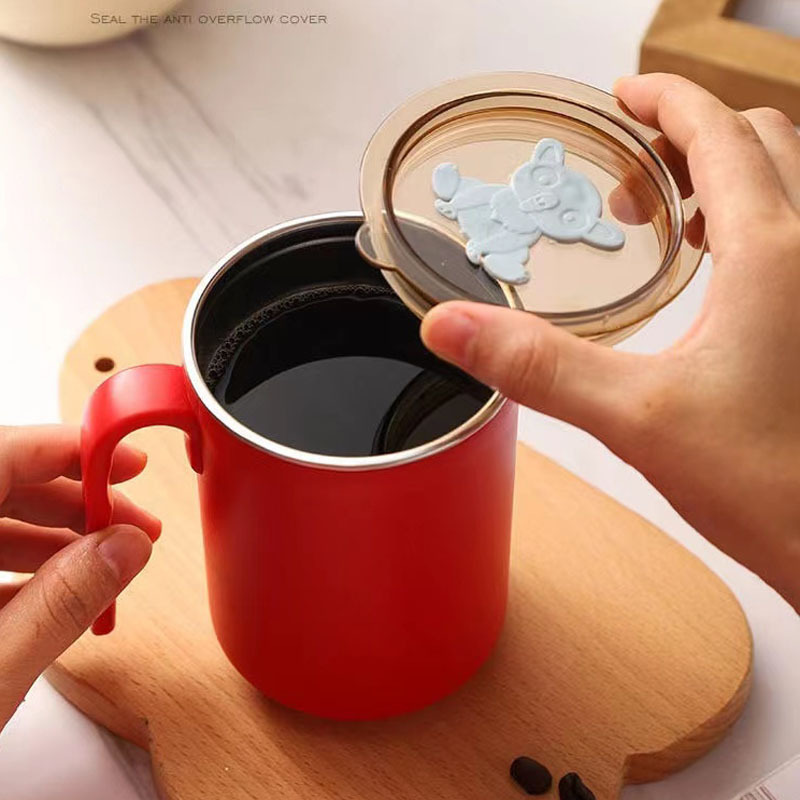 Stainless steel mug manufacturer double-layer removable and washable mug business office mug with lid mug wholesale