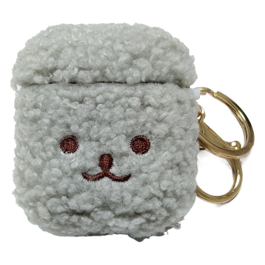 Funda protectora de felpa para auriculares Apple AirPods, diseño DIY, carcasa suave con bordado, bonita y anticaídas.